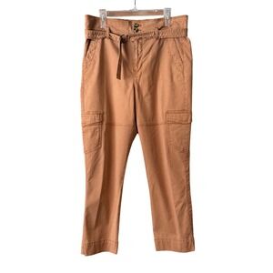 Cabi Womens Cargo Utility Cropped Pants 6 Belted Waist Fashion Modern Terracotta